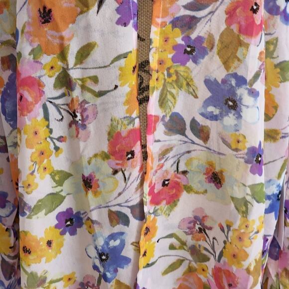LIVE 4 truth floral bell statement sleeve boho wrap kimono jacket coverup 2X new - Picture 3 of 8
